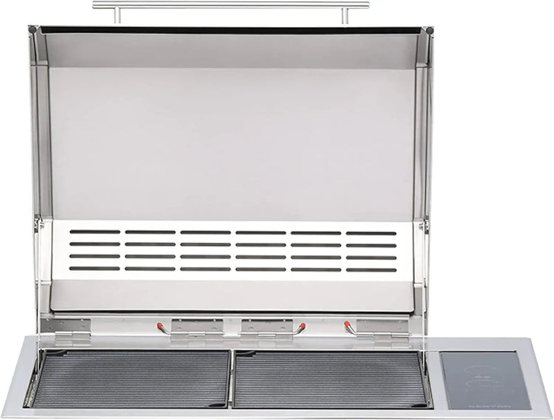 Kenyon Texan Built-In Electric Grill with Faceted Single Piece Lid and Standard Lite Touch Control, Stainless Steel Body, UL-Approved for Use Indoors and Outdoors, No-Flame Grill, 240 Volts by GreenHaven Gardens