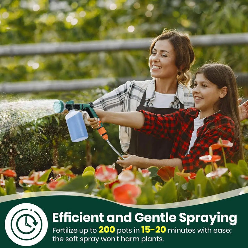 VENETIO 8-Dial Lawn & Garden Feeder Pro with Quick Connect Fittings and 16oz Bottle for Uniform Fertilizing & Watering Plants | Precision Liquid Fertilizer Sprayer | Hose Spray Nozzle for Dog Shampoo by GreenHaven Gardens