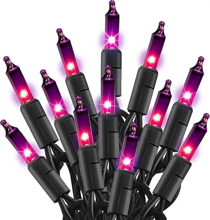 TW SHINE Purple Halloween Lights, 20FT 100 Count Incandescent Mini String Lights, Waterproof Halloween Decorations for Outdoor Indoor Patio Home Party Garden Yard Decor by GreenHaven Gardens