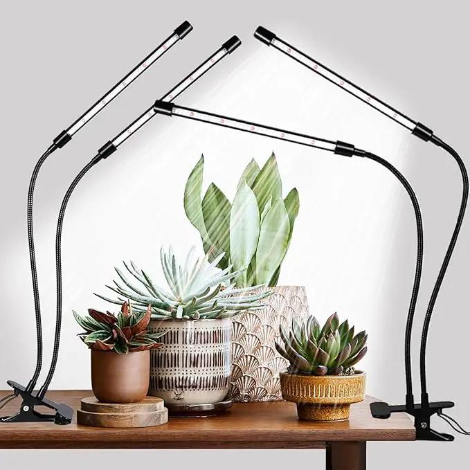 Grow Lights for Indoor Plants, 168 LEDs Clip Plant Lights, Full Spectrum LED Plant Growing Lamps with Flexible Gooseneck 4/8/12/18H Timer, 3 Spectral Modes, 10 Dimmable Levels, 2 Pack by GreenHaven Gardens