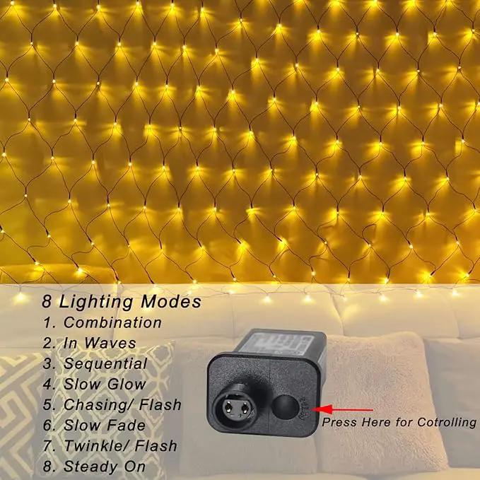 360 LED Christmas Net String Lights Outdoor, 21ft x 5ft Waterproof Warm White Mesh Giant Net, 8 Modes Connectable Fairy Lights for Bushes Tree Garden Home Party Decor
