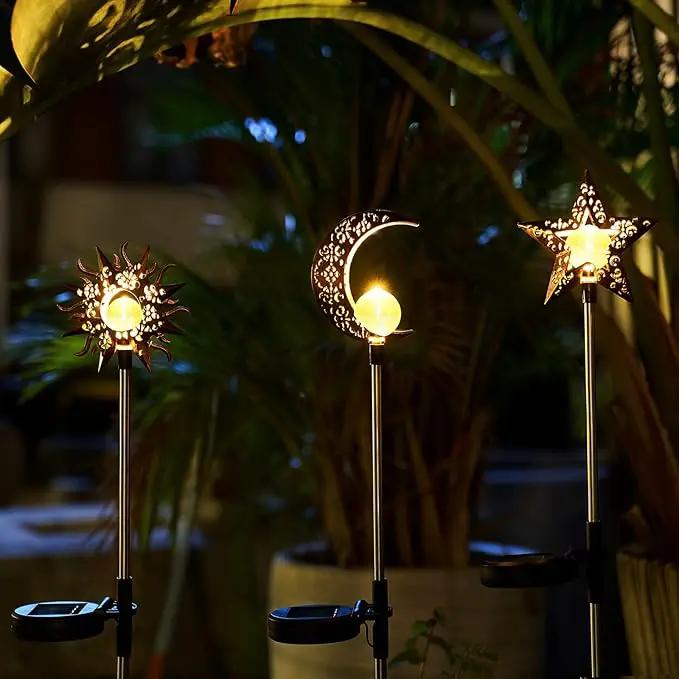 Tryme Solar Lights Outdoor Garden Decorations Sun Moon Star Stake Light Decorative Waterproof Warm White LED Yard Decor for Pathway Lawn Patio Courtyard Backyard by GreenHaven Gardens