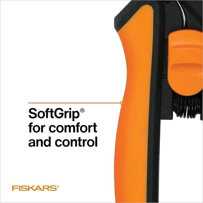 Fiskars Micro-Tip Pruning Snips - 6" Garden Shears with Sheath and Comfort Grip - Sharp Steel Blades - Quality Pruning Shears for Plants in Grow Tents and Hydroponics - Garden Tools by GreenHaven Gardens