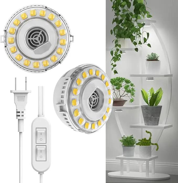 SANSI LED Puck Grow Light, 10W (150 Watt Equiv) Full Spectrum 2-Head Lamp for Plants with Ceramic Tech, Hanging Lights with ON/Off Switch for Plant Shelf Greenhouse Hydroponic by GreenHaven Gardens