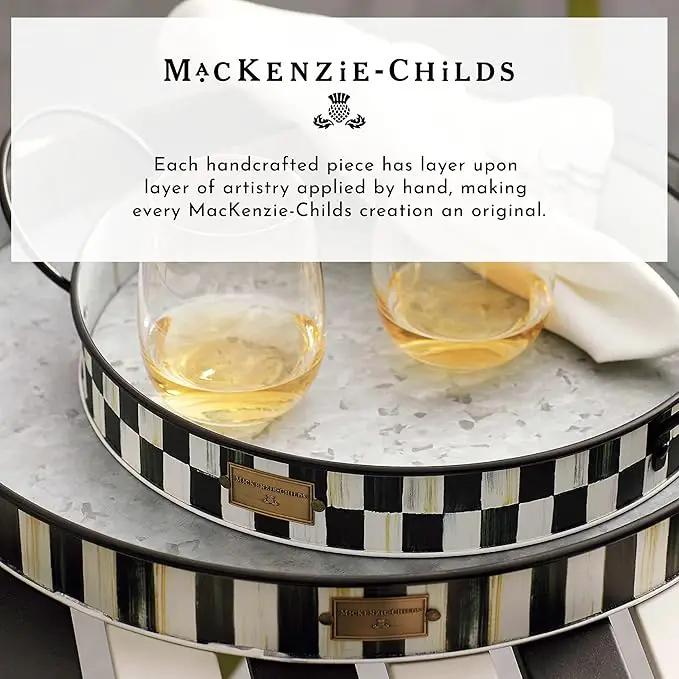 MACKENZIE-CHILDS Watering Can, Outdoor Galvanized Watering Can, Black-and-White Check It Out by GreenHaven Gardens