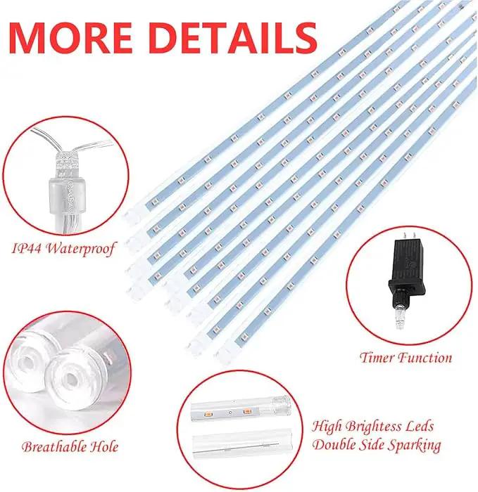 2-Pack 4th of July Lights Outdoor, 18 Tubes 432 LEDs Meteor Shower Lights Plug in, Patriotic String Lights Cascading Lighting for Inpendence National Memorial Day Garden Tree Decor(Red Blue and White) by GreenHaven Gardens