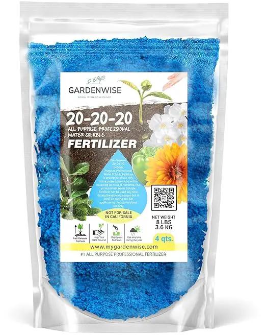 20-20-20 Water-Soluble Fertilizer – Powder for Liquid Plant Food for Indoor & Outdoor Plants, Orchids, Vegetables, Lawns, Flowers – 20 20 20 Fertilizer 4 Quarts (8 lbs) by GreenHaven Gardens