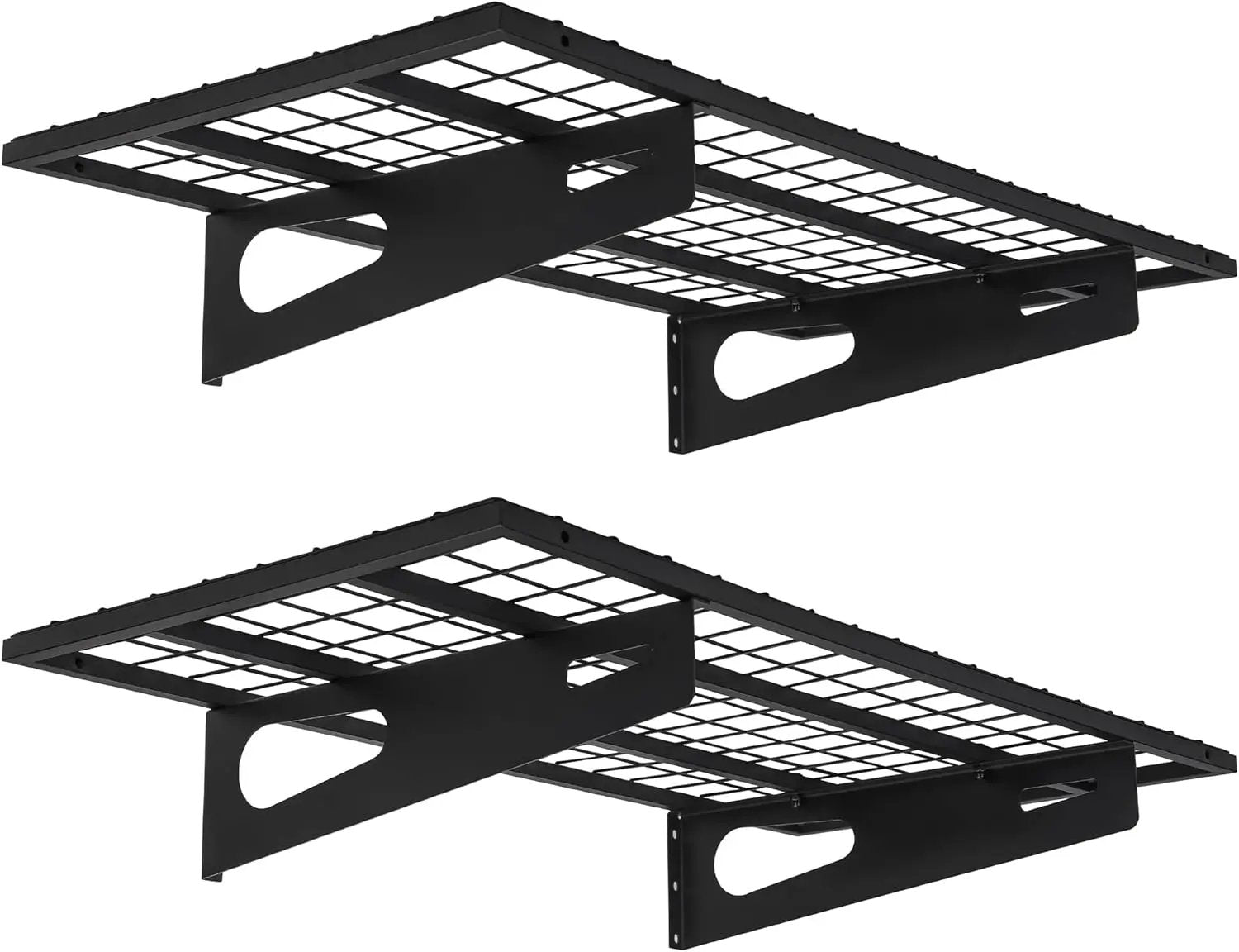 2-Pack 1.5x3FT Garage Shelving 17.7-inch-by-35.8-inch Wall Shelf Garage Storage Rack Wall Mounted Floating Shelves, Black by GreenHaven Gardens