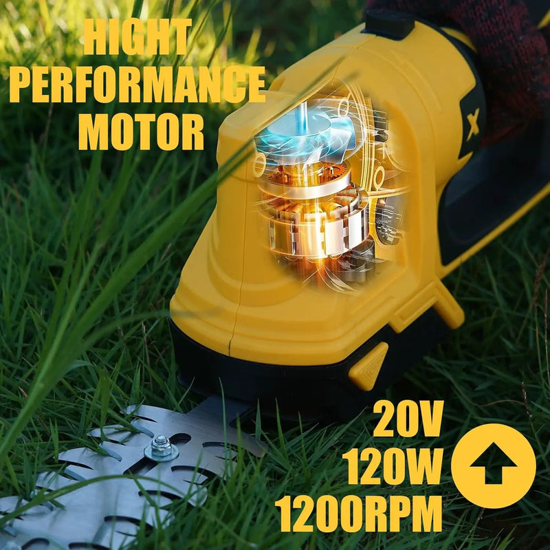 Cordless Hedge Trimmer, Grass Trimmer, 2 in 1 Handheld Electric Bush Trimmer Compatible with Dewalt 20v Battery (No Battery), Grass Trimmer, Bush Trimmer & Grass Shears by GreenHaven Gardens