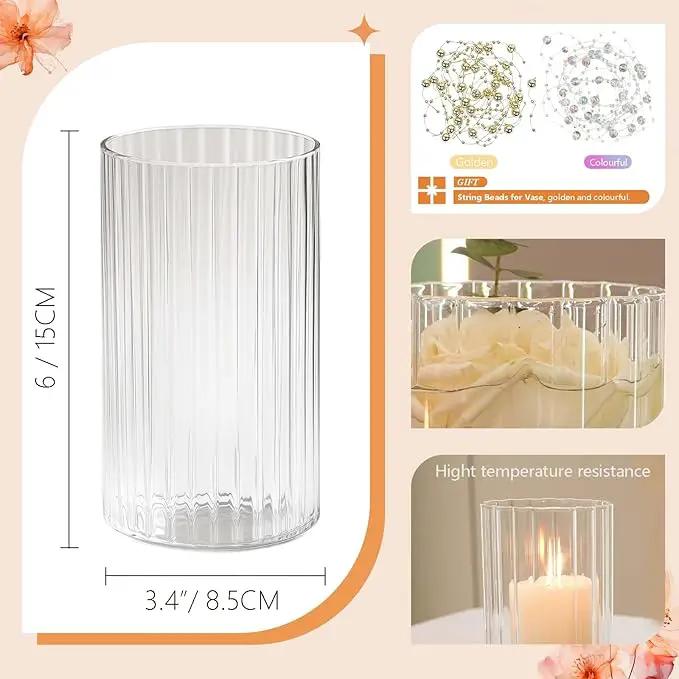 12pcs Glass Vase Cylinder Vases for Centerpieces Small Flower Glass Vases Bud Vases Home Decor Centerpiece Table Flower Vase Decorations for Office Beautification＆Holiday 6 Inch Tall by GreenHaven Gardens