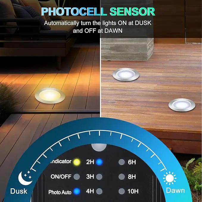 SMY Lighting Dimmable LED Deck Lights with Timer and Photocell Sensor and Protecting Shell φ32mm,20Pack Outdoor LED Smart Deck Lighting IP67 Waterproof for Garden,Yard Stair, Patio, Floor Decoration by GreenHaven Gardens