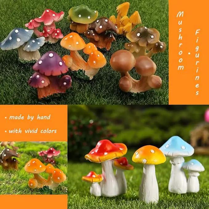 12 Pcs 1.5 to 1.8 Inch Resin Mushroom,Cute Mushrooms Fairy Garden Mushrooms Ornaments for Outdoor Decoration,Home Décor,Cake Decoration,DIY Bonsai Craft … by GreenHaven Gardens