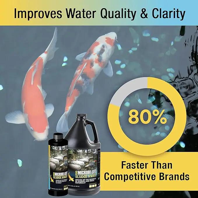 MICROBE-LIFT MLXSA5G Sludge-Away Pond and Outdoor Water Garden Sludge and Muck Remover, Safe for Live Koi Fish, Plant Life, and Decor, 5 Gallons by GreenHaven Gardens