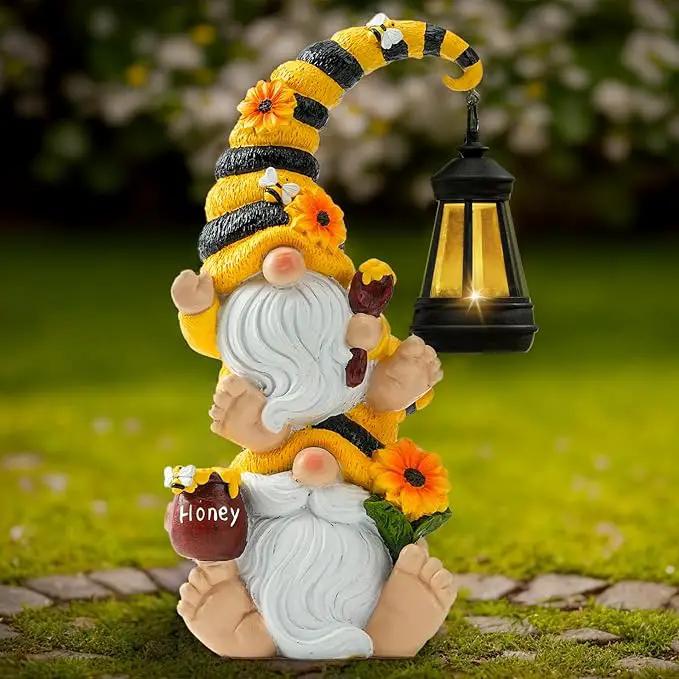 Garden Gnome Statue with Solar Lights – Large Outdoor Whimsical Decor for Patio, Lawn, Yard – Resin Waterproof Sculptures – Unique Birthday Gift for Grandma, Mom, Women by GreenHaven Gardens