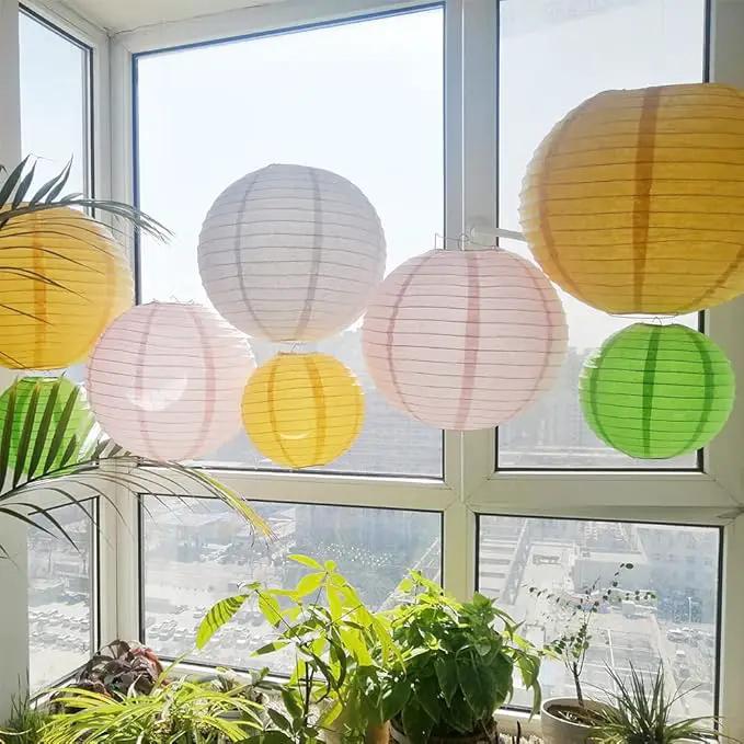 Chinese Style Paper Lanterns, Set of 12, Suitable for Party Decoration (Gold, 12in) by GreenHaven Gardens