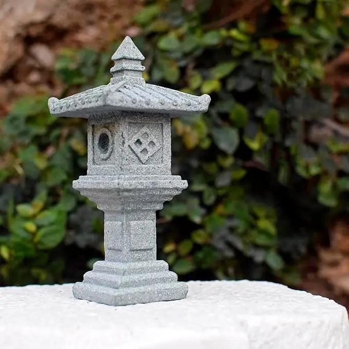 3 PCS Miniature Figurines Stone Pagoda Lantern Garden Statues Tiny Home Kit Meditation Accessories for Zen Garden Home Decor Yard Decorations Outdoor Statues Asian Garden Decor Japanese Gifts (2) by GreenHaven Gardens