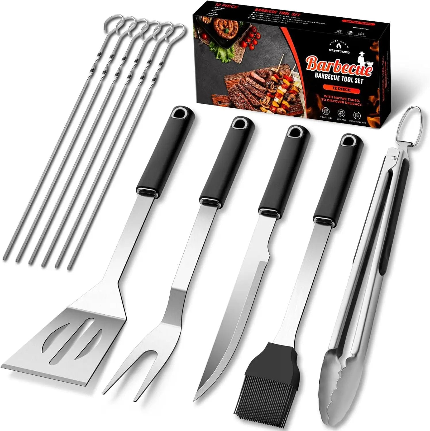 BBQ Accessories Grill Tools Set,Stainless Steel Barbecue Grill Accessories for Outdoor Grill,Barbecue Utensils Grilling Accessories Grilling Gifts for Men,Father's Day/Christmas/Thanksgiving Day by GreenHaven Gardens
