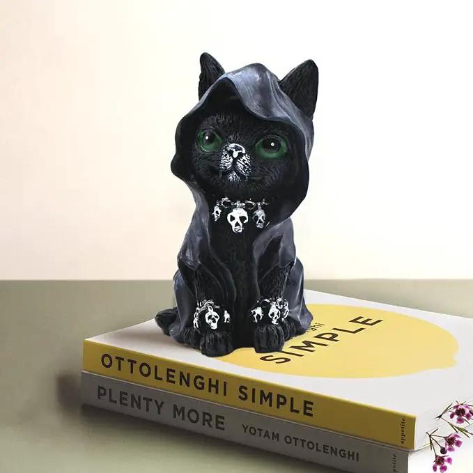 4PCS Set Cats Garden Decor Cat Gnome Statues for Outdoor Halloween Cat Figurine Cat Lover Idea Cute Cat homedecor Waterproof Figurines Lawn Ornaments by GreenHaven Gardens