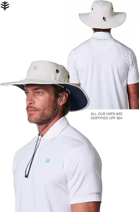 Men's Shapeable Wide Brim Hat - UPF 50 Sun Protection - Maximum Coverage on Your Next Adventure - Sun Fearless Leo Hat by GreenHaven Gardens