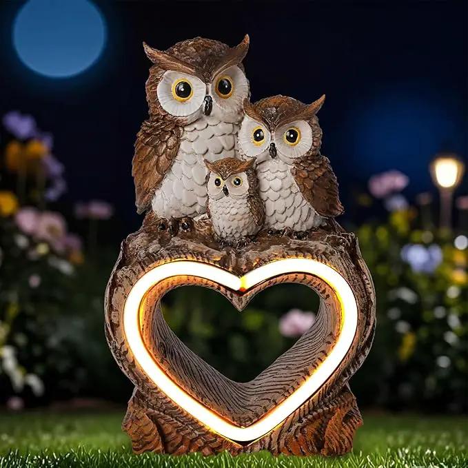 Solar Garden Decor Statues 8.6" Resin Solar Owl Waterproof Garden Owl Decor for Outside Yard Patio Porch Decoration Gift for Mom Grandma by GreenHaven Gardens