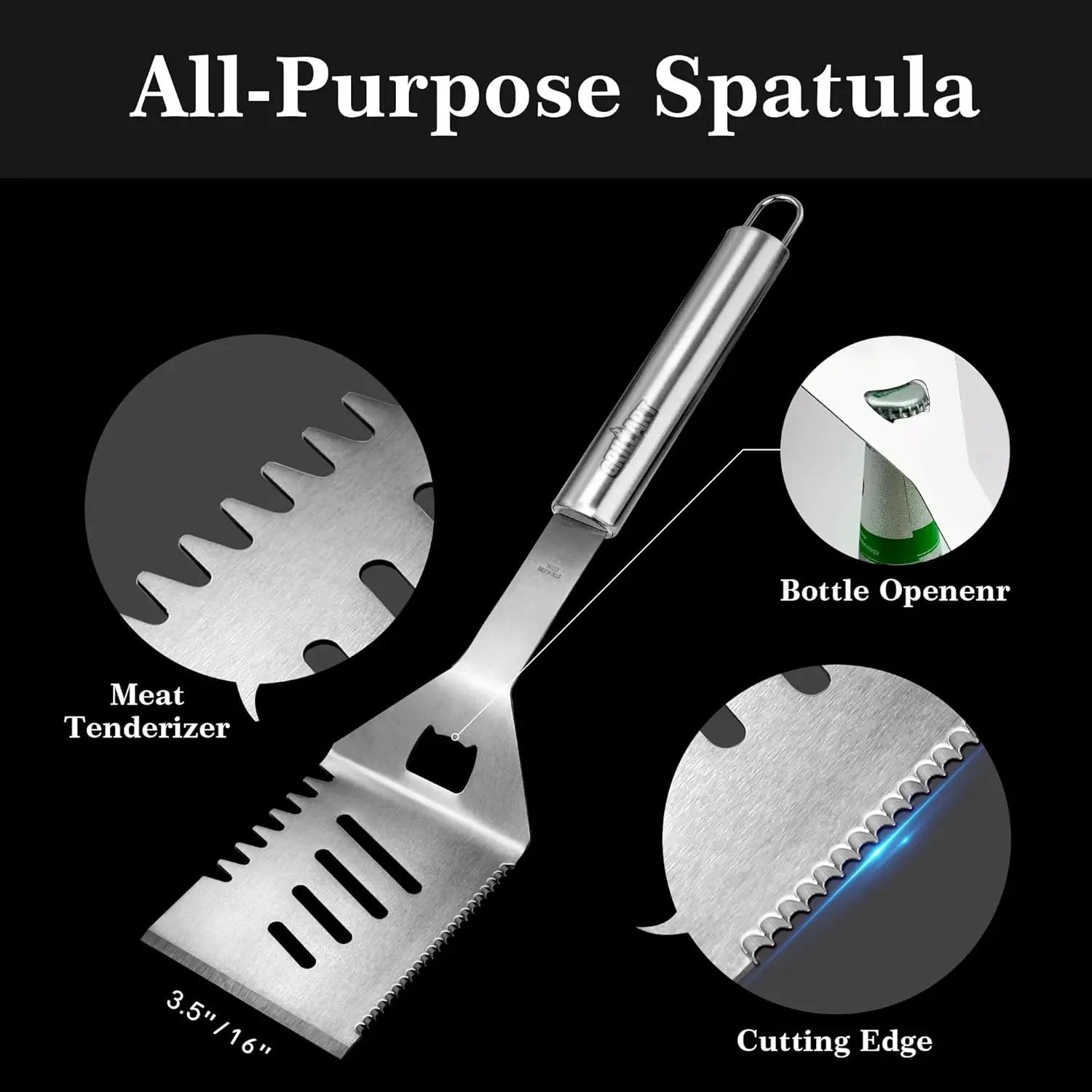 GRILLART Grill Tools Grill Utensils Set - 3PCS BBQ Tools, Stainless Barbeque Grill Accessories -Spatula/Tongs/Fork w/Insulated Glove, Ideal BBQ Set Grilling Tools for Outdoor Grill, Gifts for Men Dad by GreenHaven Gardens
