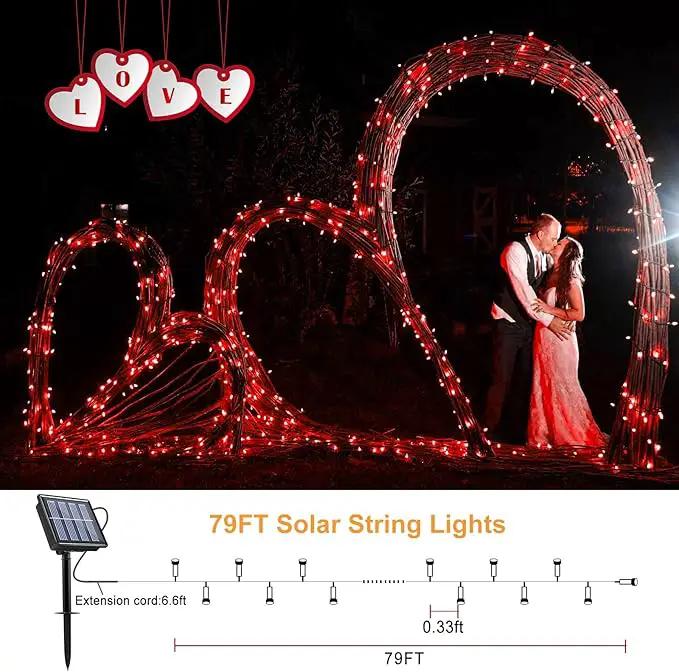 2 Pack Solar String Lights for Outside, Each 79Ft 240 LED Solar Lights Outdoor, 8 Modes Waterproof Solar Powered Fairy Twinkle Light for Backyard Patio Tree Party Garden Decoration, Red by GreenHaven Gardens
