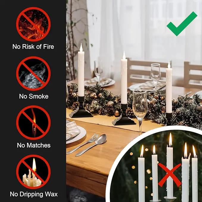 DRomance Flameless Window Candles with Remote Timer, 4 Pack White LED Flickering, Dripping Wax Effect, Suction Cups Included by GreenHaven Gardens