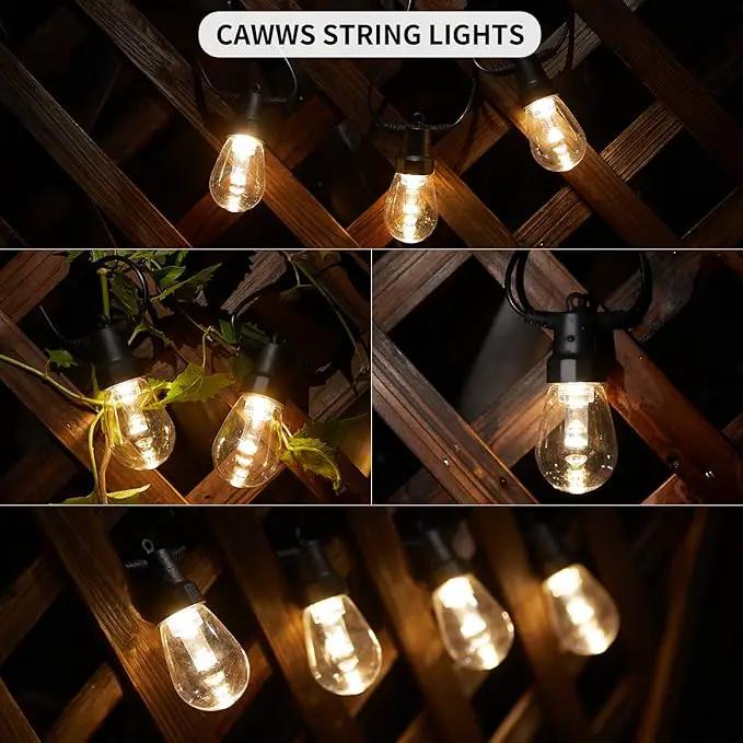 LED Outdoor String Lights 27FT,Patio lLights with 10 Dimmable Bulbs,IP66 Waterproof Shatterproof, with Remote Control,2700k Outside Hanging Lights for Backyard Porch Garden Decoration by GreenHaven Gardens