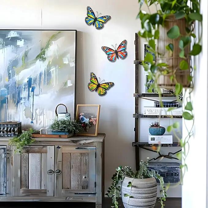 EOORAU 3D Metal Butterfly Wall Decor, Double-sided Pattern Metal Butterflies Wall Hanging Sculpture Decor for Outdoor Fence Patio Yard Garden Tree Decorations, Housewarming Gift by GreenHaven Gardens