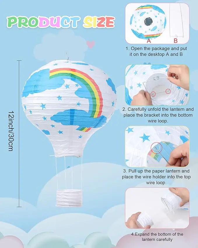 Treela 20 Pcs Hanging Hot Air Balloon Paper Lanterns 12 Inch Hot Air Balloon Decorations Centerpieces Reusable Chinese Japanese Paper Lantern for Birthday Wedding Baby Shower Christmas Party Festival by GreenHaven Gardens