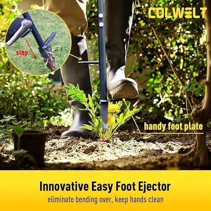 Colwelt Weed Remover Tool 39’’, Weed Puller Root Remover with Thick Steel Claw, Long Handled Weeding Tool with Easy Foot Ejector, Stand Up Garden Weeder Tool for Lawn Grass Dandelion Removal by GreenHaven Gardens