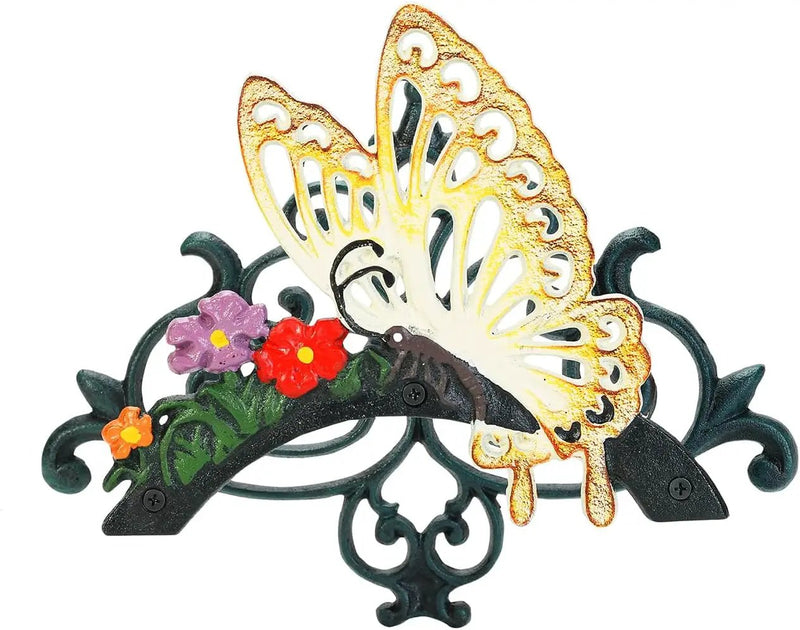 Sungmor Cast Iron Garden Hose Holder, Heavy Duty Wall Mounted Hose Hanger, Decorative Butterfly Water pipe Organizer, Hose Reel Rack for Outside, Garden Yard Decor by GreenHaven Gardens