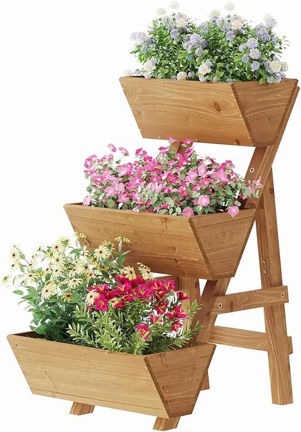 Small Raised Garden Bed, 3 Tier Vertical Garden Planter for Indoor & Outdoor, Raised Planter Box with Legs by GreenHaven Gardens