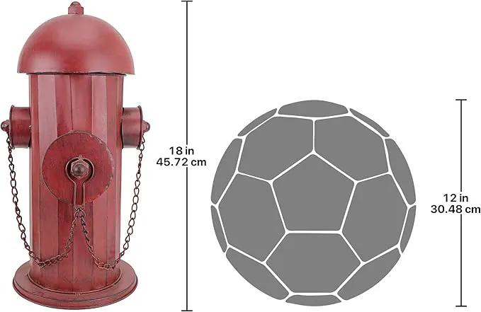 Design Toscano Fire Hydrant Statue Puppy Pee Post and Pet Storage Container, Indoor/Outdoor, Medium 18 Inch Tall, Metal, Rustic Red Paint by GreenHaven Gardens