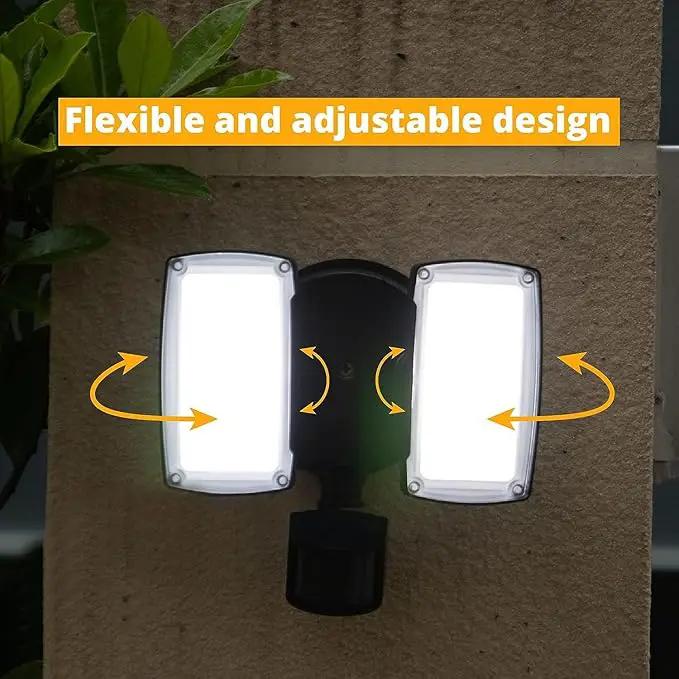 UME 2 Pack 19W LED Flood Light Motion Sensor Outdoor, 2 Adjustable Head, 2000LM, 5000K, IP65 Waterproof, Dusk to Dawn Security Light with Photocell for Exterior,Outside,Garage,House(Black) by GreenHaven Gardens