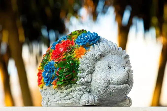 Solar Garden Statue – Cute Hedgehog with 7 Warm LED Lights, Solar-Powered & Weatherproof – Outdoor Lawn, Patio & Yard Décor – Charming Gift for Home & Garden Lovers by GreenHaven Gardens