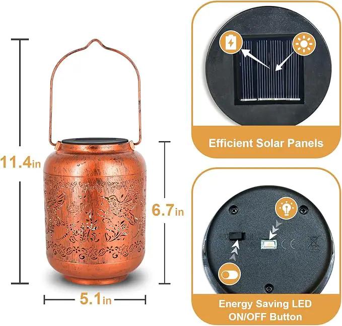 2Pack Hummingbird Solar Lanterns Outdoor Hanging Waterproof Hummingbird Garden Decor Christmas Gifts for Women Mom Grandma Metal Solar Lights Decoration Outside for Yard, Patio,Pathway Landscape by GreenHaven Gardens