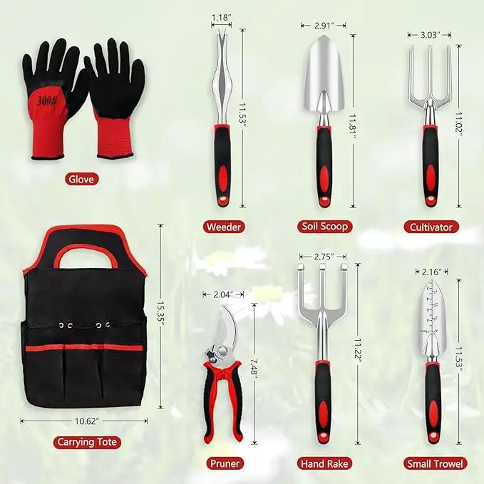 Gardening Tool Set, 8 Pieces Aluminum Heavy Duty Gardening Kit with Ergonomic Handles, Gardening Bag, Ideal Gardening Tool Set - Gifts for Men and Women by GreenHaven Gardens