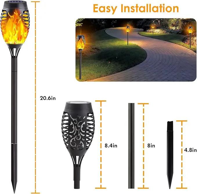 Albelt Solar Torch Lights Outdoor - 10 Pack With Flickering Flame for Garden Decor, Super Bright Waterproof for Outside Landscape Yard Party Decorations by GreenHaven Gardens