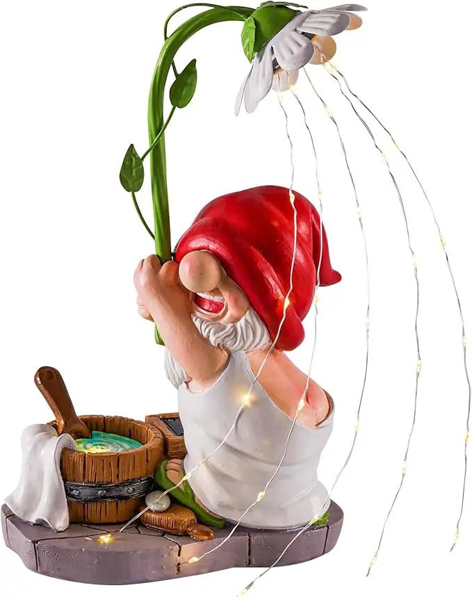 WINTS Garden Gnomes Outdoor Statue with Solar Lights,Bathing Large Funny Gnome Solar Garden Decorations for Lawn, Balcony, Yard,Patio Gnome Gifts for Mom by GreenHaven Gardens