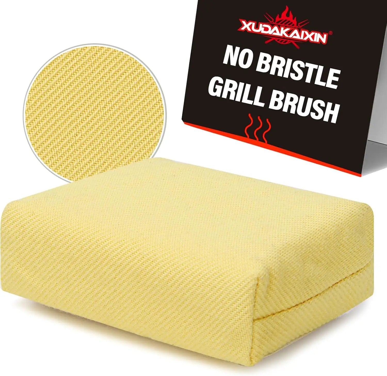Grill Brush Bristle Free,(Only Replaceable Cleaning Head No Grill Brush)-Yellow by GreenHaven Gardens