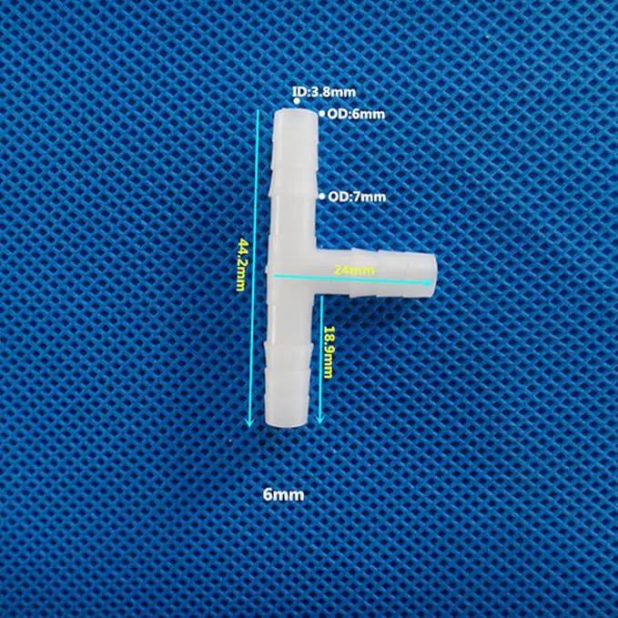 Unifizz T - Piece Hose Equal Paths Tube Accessories,6mm Equal Paths Plastic Hose Tube Connector For Cooling Watering Irrigation, Transparent, 10Pcs by GreenHaven Gardens