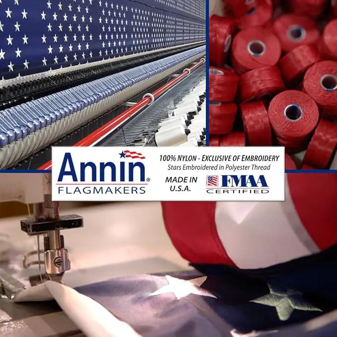 Annin Flagmakers (2340) SolarGuard Nyl-Glo American Flag, Made in USA, 10 x 15 Feet, Nylon by GreenHaven Gardens
