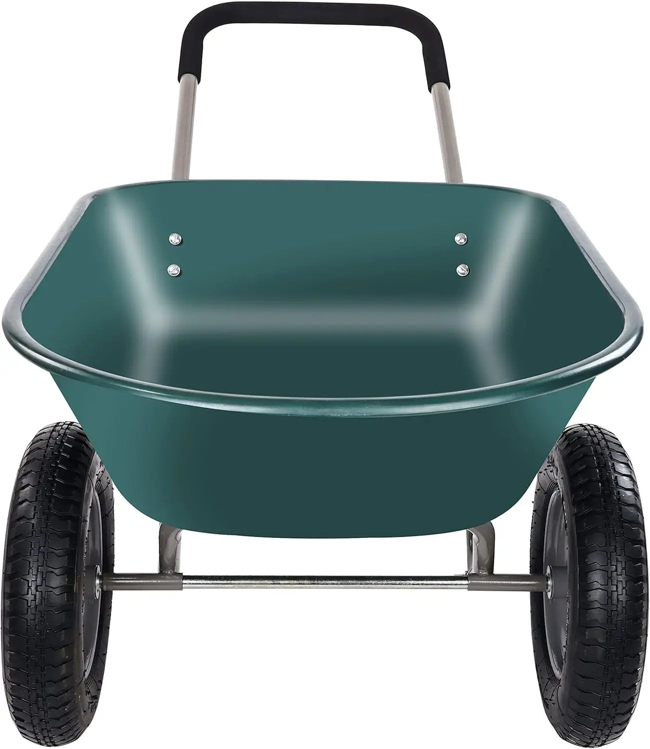 Wheelbarrow Garden Cart, Heavy Duty Home Utility, Dual-Wheel Home Garden Yard Utility Wheelbarrow Cart with Built-in Stand, Green by GreenHaven Gardens