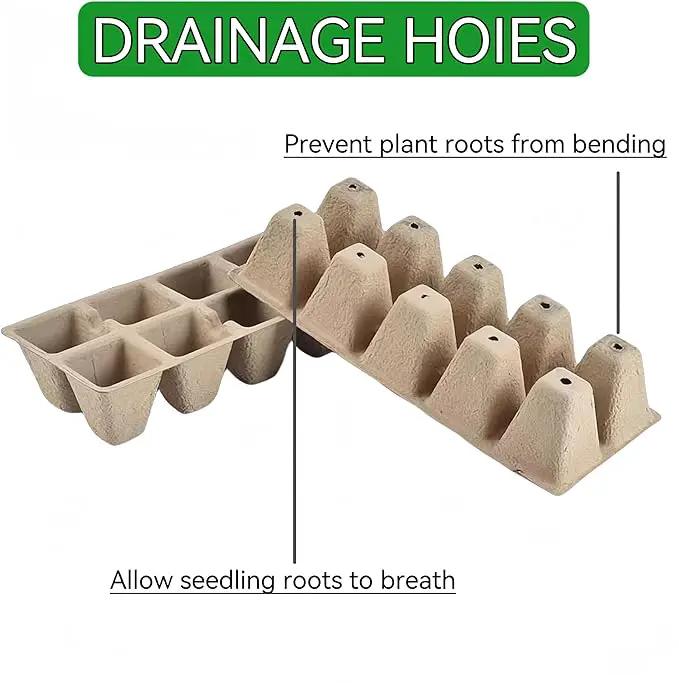 240 Cells Peat Pots Seed Starter Tray 24 Packs Biodegradable Seedling Pots Germination Trays Peat Pot for Seedling Organic Seed Starting Trays kit with 24 Labels 2 Transplant Tools by GreenHaven Gardens