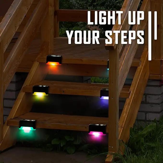 GIGALUMI 16 Pack Color Changing Solar Deck Lights Outdoor Waterproof for Outdoor Stair, Step, Fence, Patio and Yard. by GreenHaven Gardens