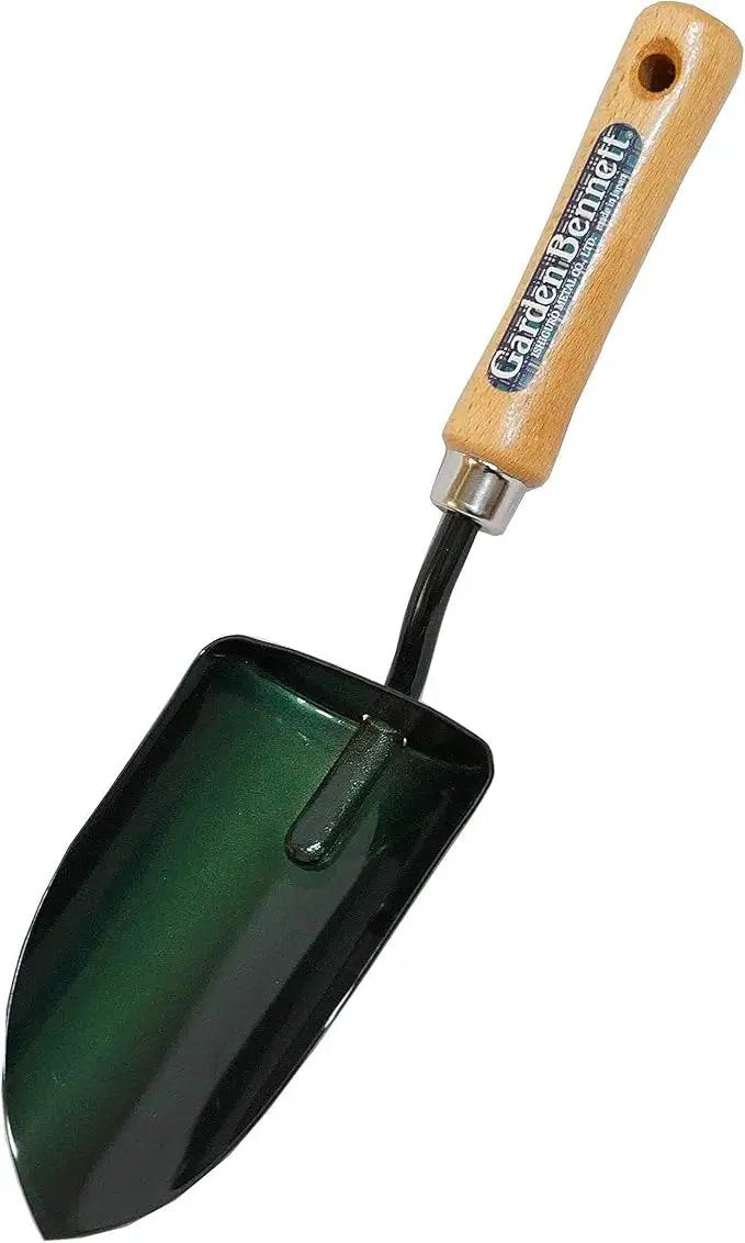 Garden Helper Large Garden Trowel Hand Tool, Hand Shovel for Planting and Transplanting, Heavy Duty Japanese Steel Blade, Wood Handle, Made in Japan by GreenHaven Gardens