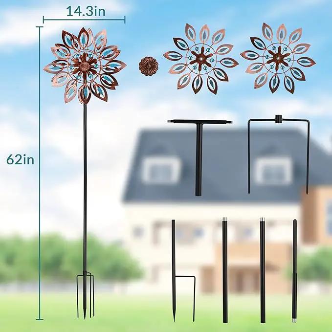 Wind Spinners for Outdoor Yard Decor, 360 Degrees Swivel Outdoor Metal Wind Spinner, 62" Wind Sculptures Garden Decor for Patio Lawn Yard by GreenHaven Gardens