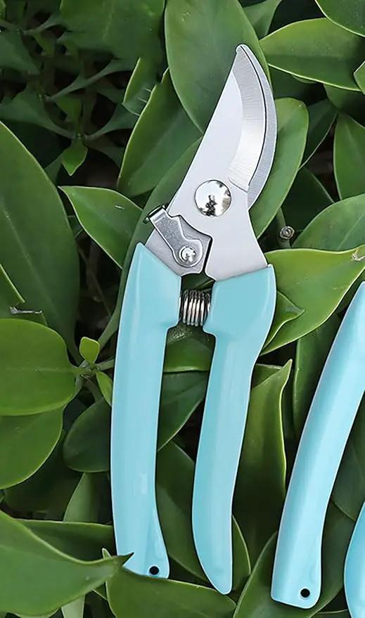 5pcs Garden Flower Shears Pruning Shears 6.9 inches Scissors Heavy Duty Plant Scissors for Cutting Flowers, Trimming Plants, Bonsai, Fruits Picking (Blue Handle 5pcs) by GreenHaven Gardens