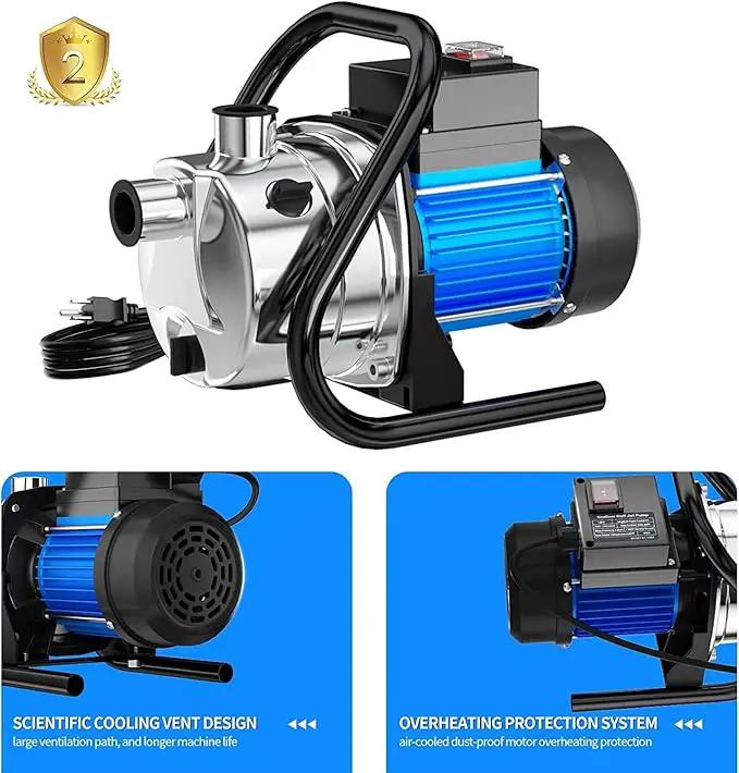 1.6 HP Portable Water Transfer Pump 1500 GPH Electric Shallow Well Pump Garden Booster Pumps for Draining Irrigation Lawn Farm Water Removal by GreenHaven Gardens